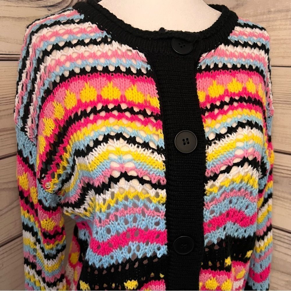 C+d+m Colorful Patterned Knit Button Down Cardigan - Picture 2 of 8